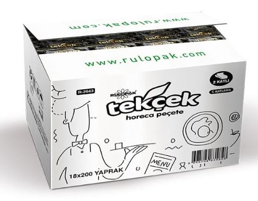 RULOPAK TEKÇEK MASA ÜSTÜ DİSPENSER HORECA PEÇETE 2 KATLI 24*250
